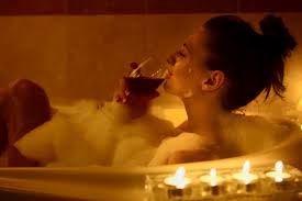 take your bubblebath with a glass of wine